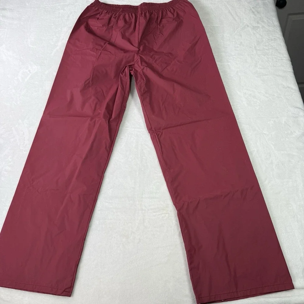 Vintage 90's LL Bean PVC Suit Red Rain Boat Jacket Hooded Coat Pant Mens Medium‎